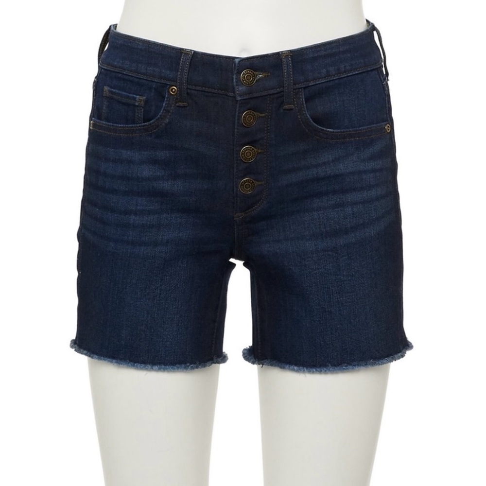 NWT Sonoma High-Waisted Denim Shorts Dark Blue Size 2